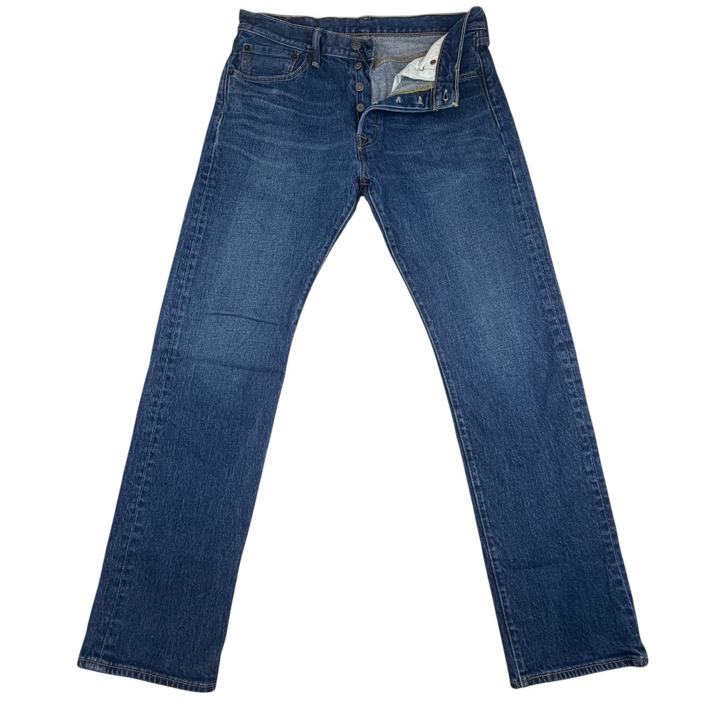 Levis 501 Original Fit Mens Jeans 32x32 Blue‎ Denim Straight Leg Button Fly